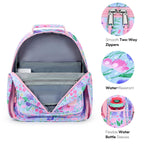 mibasies Kids Backpack for Girls: Girls Backpack 5-8 - Kindergarten Elementary School Bookbag for Girl - Flower Pink