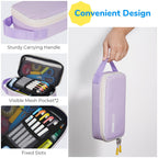 ECHSRT Large Pencil Case, Aesthetic Pen Pouch with Big Capacity, Minimalist Portable Stationery Bag with Handle for Office Organizer Aesthetic Pencil Cases