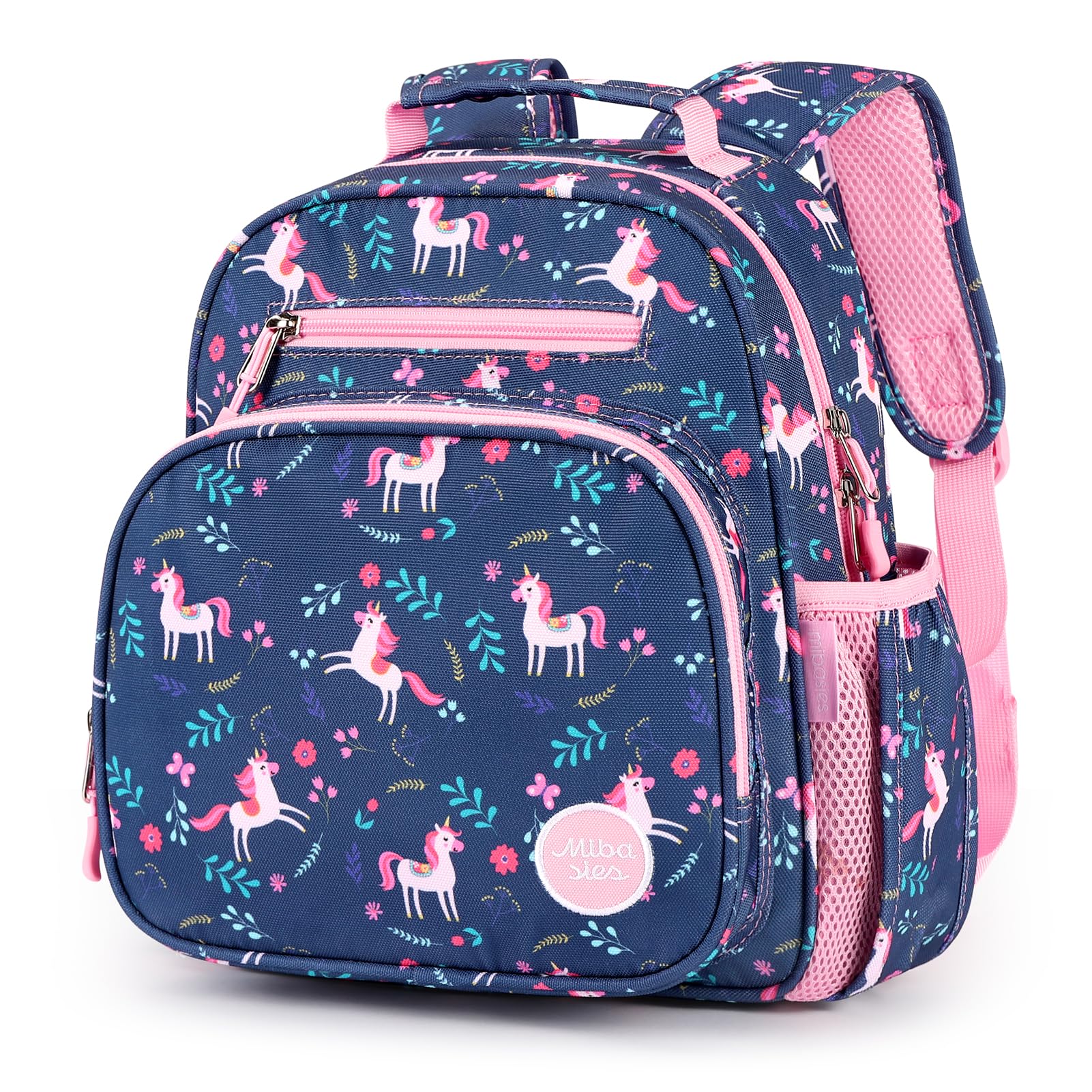 mibasies Kids Backpack for Girls: Girls Backpack 5-8 - Kindergarten Elementary School Bookbag for Girl - Flower Pink