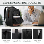 Travel Laptop Backpack 17 Inch, Sturdy Professional Travel Backpack for Men Women with LifetimeWarranty, Airline Approved Big Large Business Work College Computer Backpack, Black