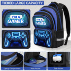 School Backpack for Boys - Gamer Boys Backpack for Kids Children Teens Elementary Middle School - 17″ Video Game Bookbag Travel Back Pack for Age 6-18