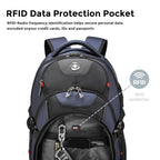 Swissdigital Design Laptop Backpack with USB Charging Port, Travel Backpack Fits 15.6 inches Computer, 31L College School Backpack for Men, Black | SD803-01