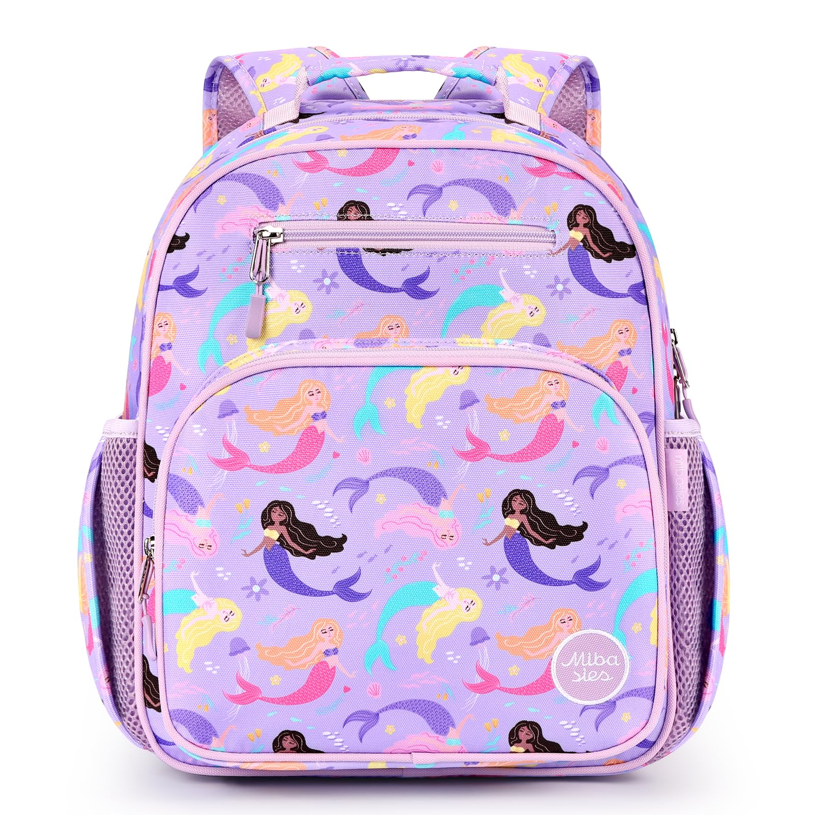 mibasies Kids Backpack for Girls: Girls Backpack 5-8 - Kindergarten Elementary School Bookbag for Girl - Flower Pink