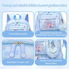 Lovely Girls Backpack School Bag for Students Kids Book Bag with Multiple Pockets Splash-proof Children's Backpack（17inch Pink）
