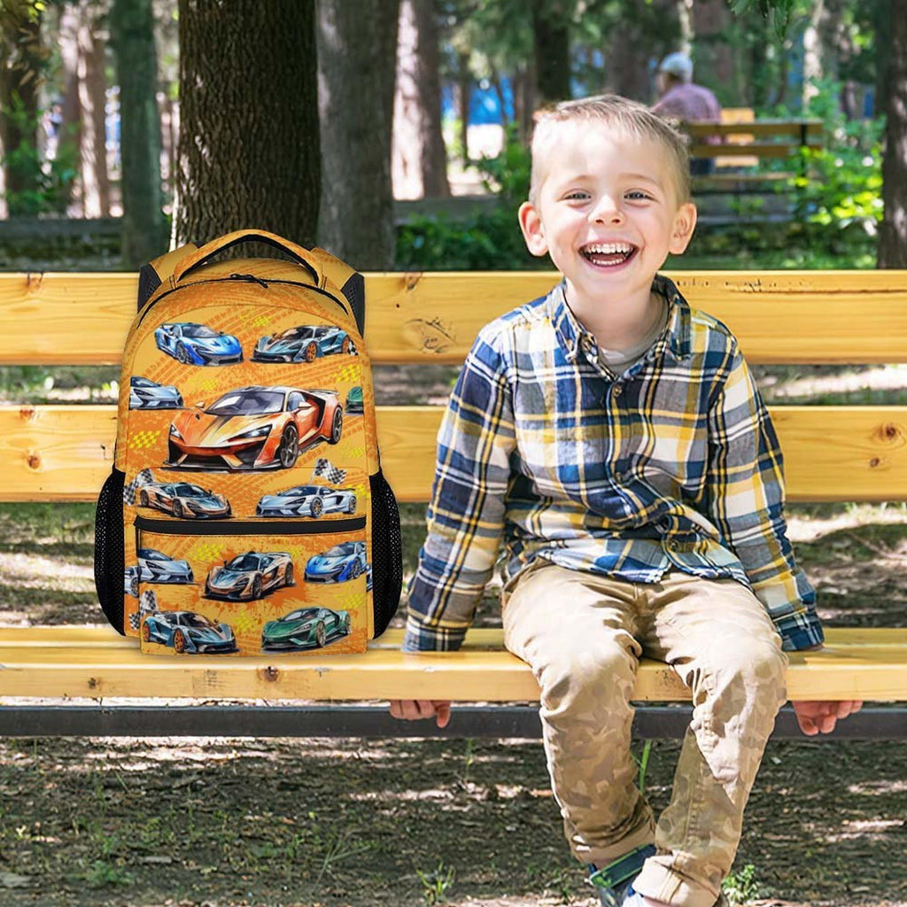 Boys Back Pack for Kids School Backpack with Airplane Print, 17 Inch Toddlers Bookbag with Padded Shoulder Straps, Lightweight Book Bag for Back to School Gifts