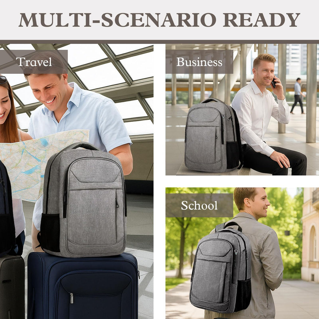 Travel Laptop Backpack 17 Inch, Sturdy Professional Travel Backpack for Men Women with LifetimeWarranty, Airline Approved Big Large Business Work College Computer Backpack, Black