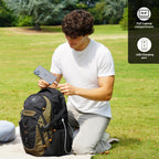 Swissdigital Design Laptop Backpack with USB Charging Port, Travel Backpack Fits 15.6 inches Computer, 31L College School Backpack for Men, Black | SD803-01