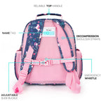 mibasies Kids Backpack for Girls: Girls Backpack 5-8 - Kindergarten Elementary School Bookbag for Girl - Flower Pink