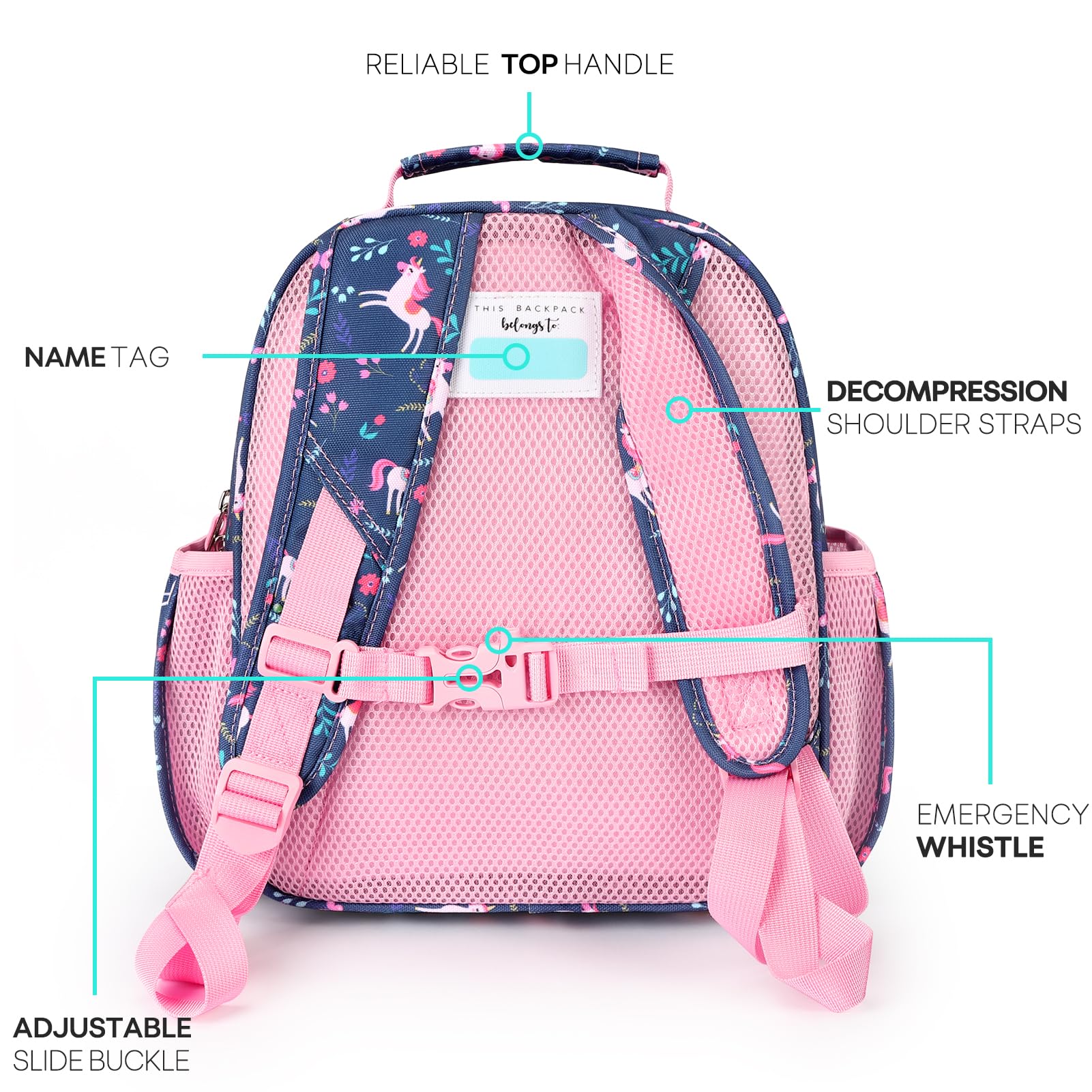mibasies Kids Backpack for Girls: Girls Backpack 5-8 - Kindergarten Elementary School Bookbag for Girl - Flower Pink