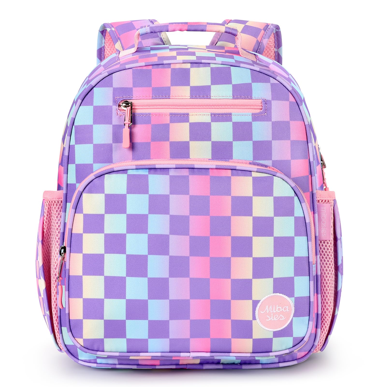 mibasies Kids Backpack for Girls: Girls Backpack 5-8 - Kindergarten Elementary School Bookbag for Girl - Flower Pink