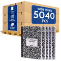 4 Pack - EPI Marble Hardcover Wide Ruled Composition Notebook | 200 Pages (100 Sheets), 9.75 x 7.5 in, Sturdy Sewn Binding | School, Office, Journaling, Notes