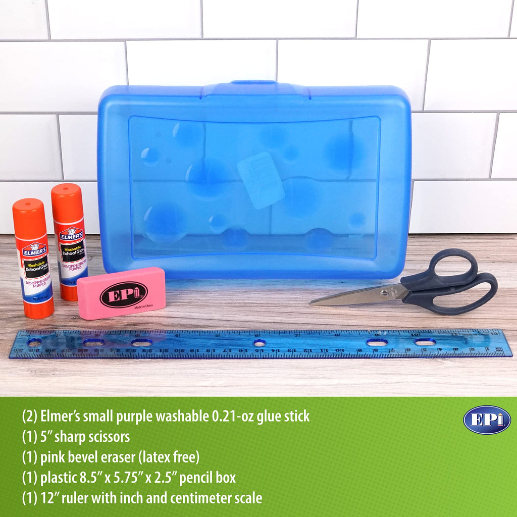 EPI Essentials Back to School Supplies for Kids 6th-12th Grade – 51 Items in Kit – Middle to High School Supply Packs – College-Ruled Bundle with Composition Notebooks – Suitable for Homeschooling