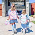 mibasies Kids Backpack for Girls: Girls Backpack 5-8 - Kindergarten Elementary School Bookbag for Girl - Flower Pink
