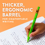 Paper Mate Handwriting Triangular Mechanical Pencils with Lead & Eraser Refills, 1.3mm, Fun Barrel Colors, 5 Count - School Supplies, Kids Writing