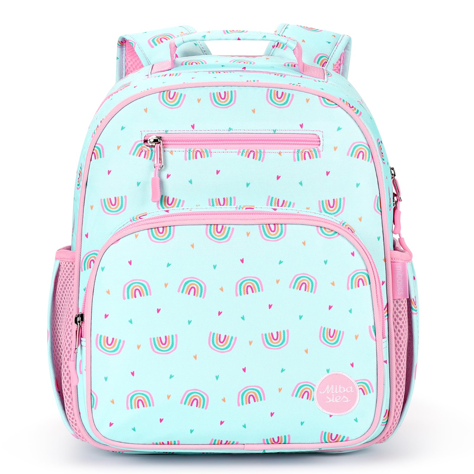 mibasies Kids Backpack for Girls: Girls Backpack 5-8 - Kindergarten Elementary School Bookbag for Girl - Flower Pink