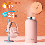 Fimibuke Kids Insulated Water Bottle, 14oz BPA FREE 18/8 Stainless Steel Travel Tumbler Double Wall Vacuum Leak Proof Kids Cup with Straw Metal Water Bottle for School Boys Girls(1 Pack, Rainbow)