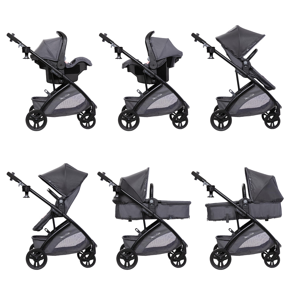 Baby Trend Passport® Switch 6-in-1 Modular Stroller Travel System with EZ-Lift™ Plus Infant Car Seat, Dash Black