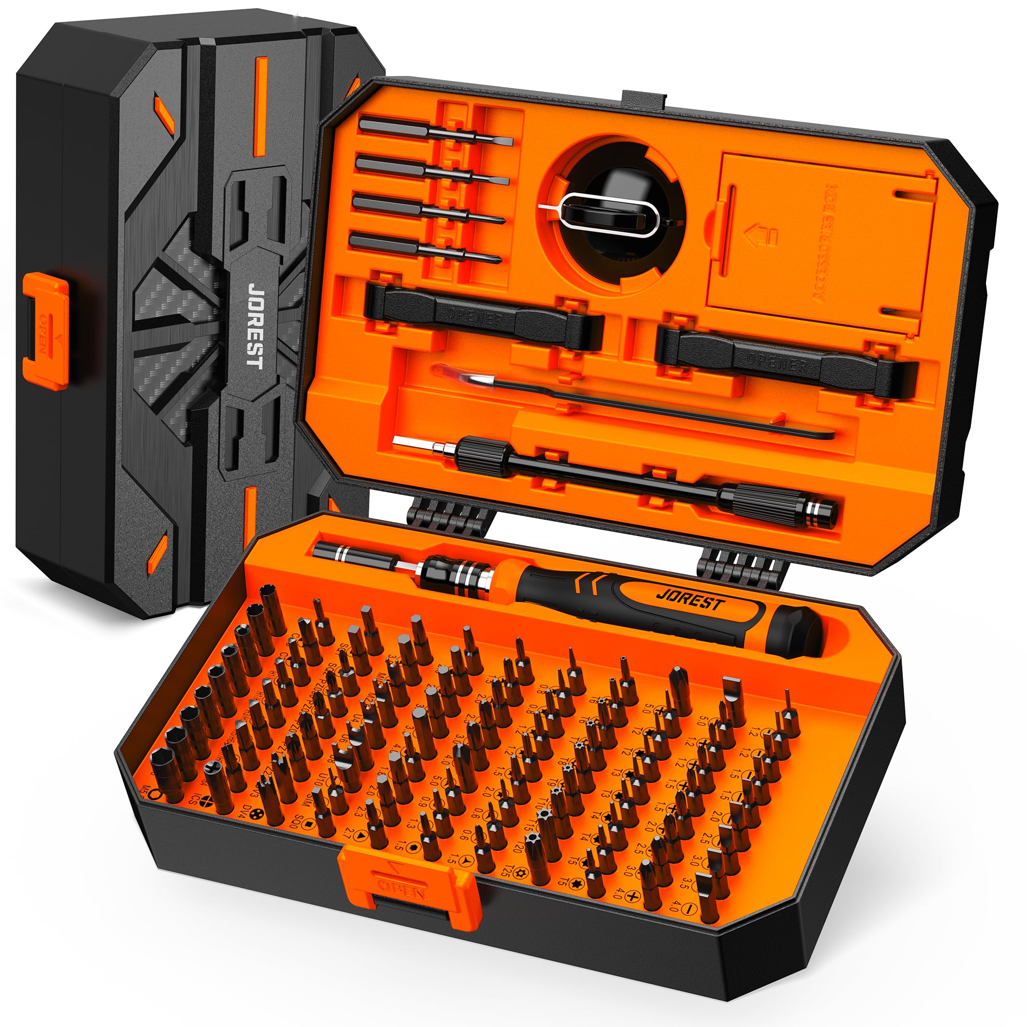 JOREST Small Precision Screwdriver Set with Torx Triwing Phillips, Mini Repair Tool Kit for Macbook, Computer, Laptop, PC, iPhone, PS5, Xbox, Switch, Glasses, Watch, Ring Doorbell, Electronics