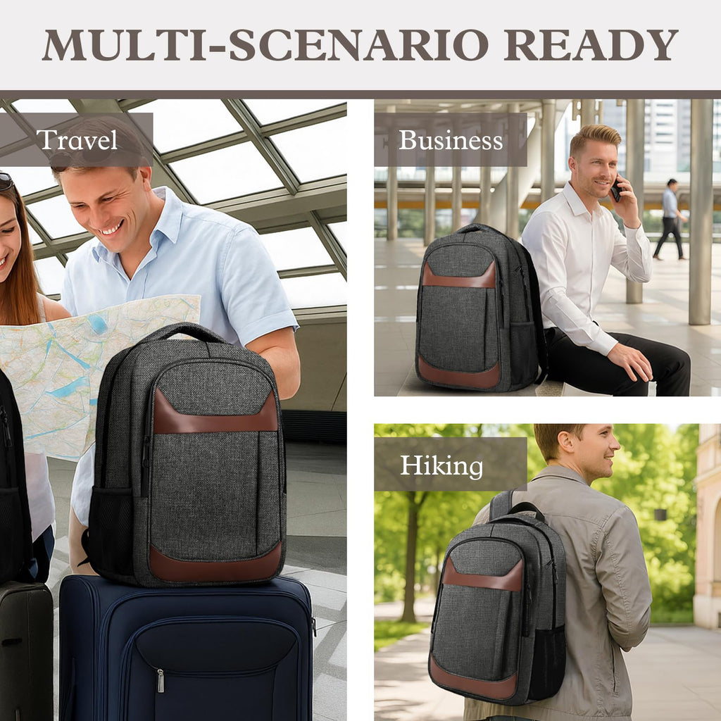 Travel Laptop Backpack 17 Inch, Sturdy Professional Travel Backpack for Men Women with LifetimeWarranty, Airline Approved Big Large Business Work College Computer Backpack, Black