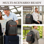 Travel Laptop Backpack 17 Inch, Sturdy Professional Travel Backpack for Men Women with LifetimeWarranty, Airline Approved Big Large Business Work College Computer Backpack, Black