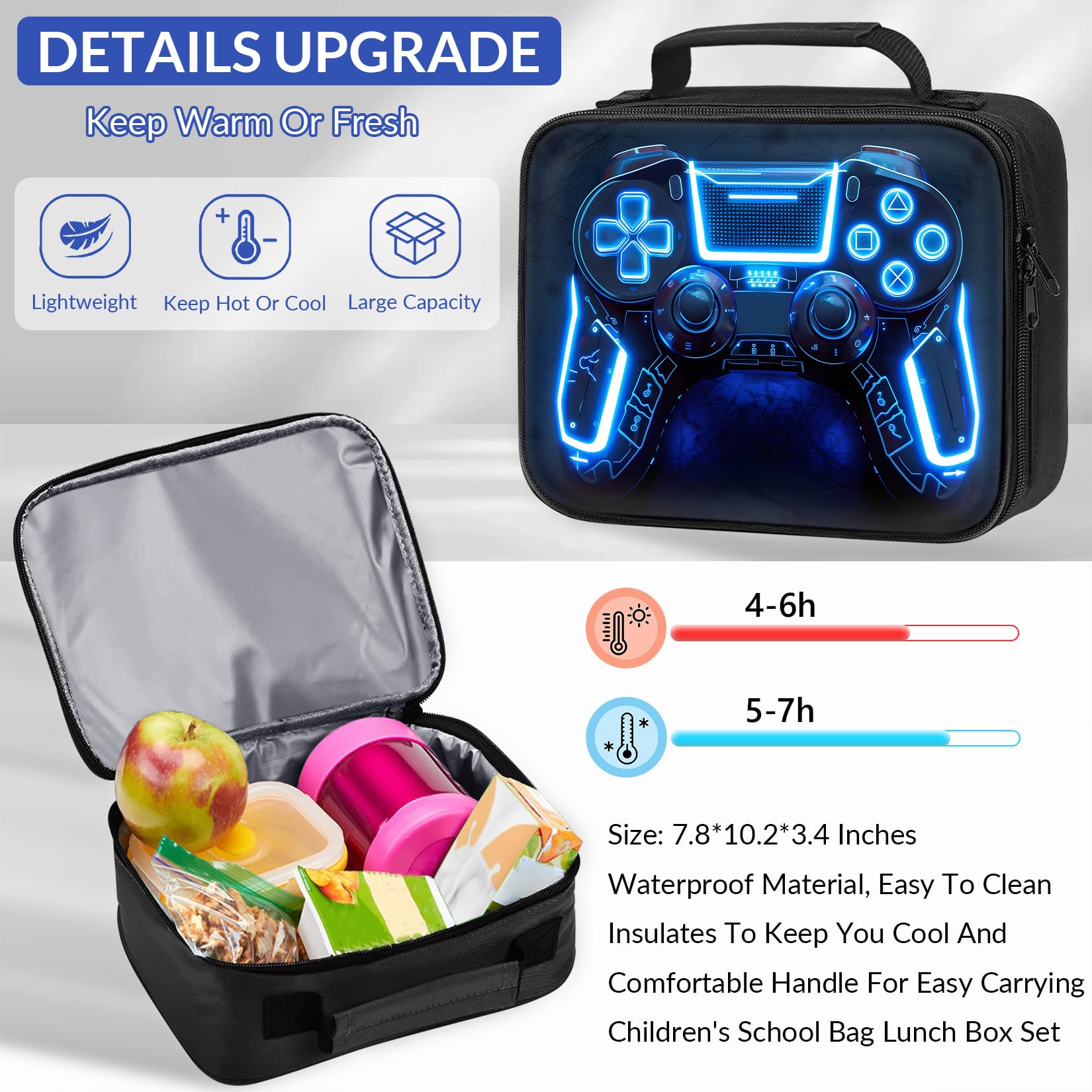 School Backpack for Boys - Gamer Boys Backpack for Kids Children Teens Elementary Middle School - 17″ Video Game Bookbag Travel Back Pack for Age 6-18