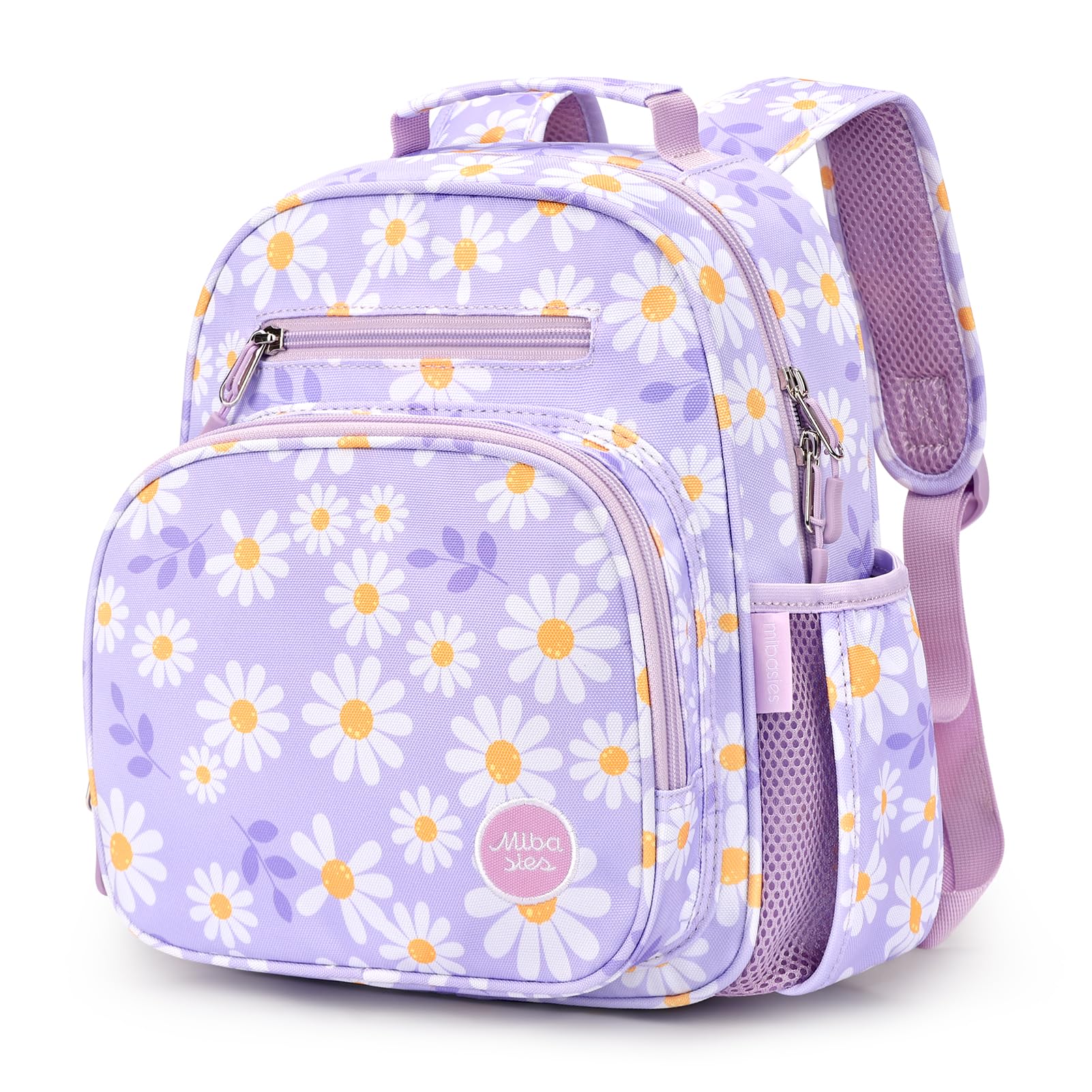 mibasies Kids Backpack for Girls: Girls Backpack 5-8 - Kindergarten Elementary School Bookbag for Girl - Flower Pink