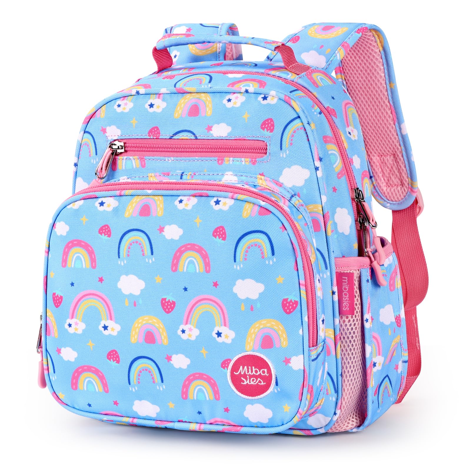 mibasies Kids Backpack for Girls: Girls Backpack 5-8 - Kindergarten Elementary School Bookbag for Girl - Flower Pink