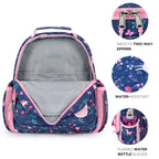 mibasies Kids Backpack for Girls: Girls Backpack 5-8 - Kindergarten Elementary School Bookbag for Girl - Flower Pink