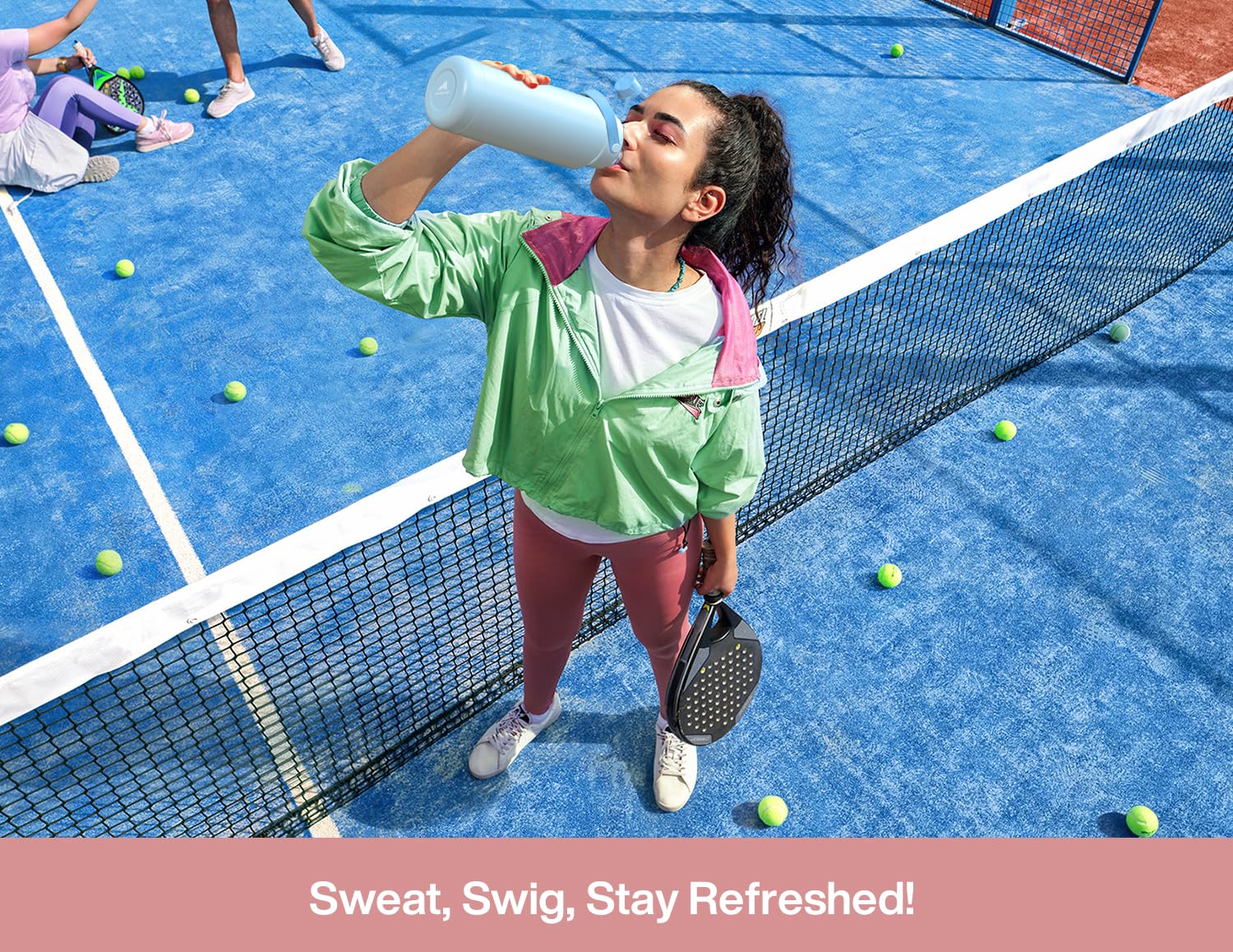 POWCAN 26 oz Insulated Water Bottle with 2-in-1 Straw and Spout Lid, Keep Cold 24H, Leak-Proof, Fits in Car Cup Holder, Stainless Steel Water Bottle for Sports, Travel, and School (Cotton Candy)