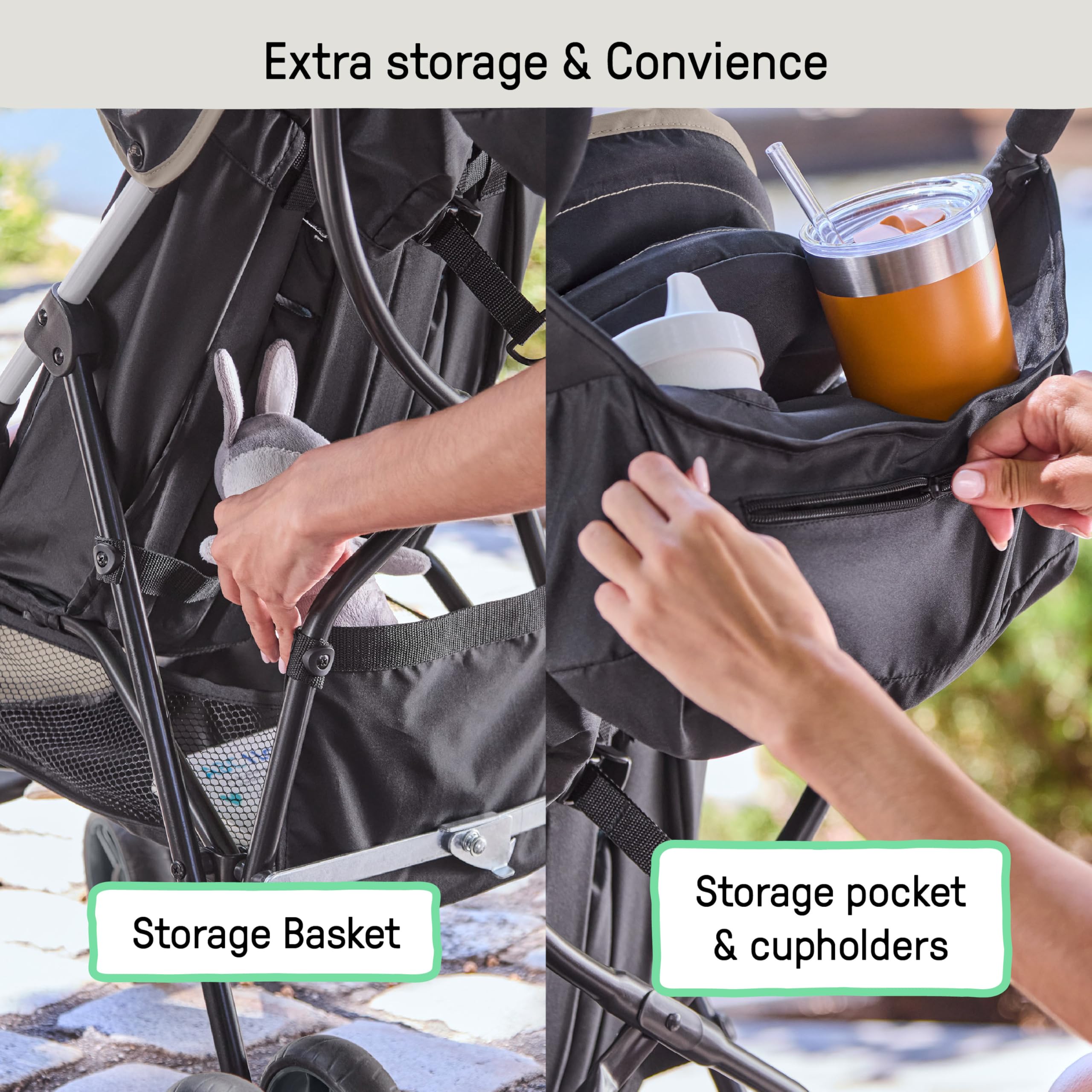 Ingenuity 3D Mini Convenience Stroller – Lightweight Stroller with Compact Fold, Multi-Position Recline, Canopy with Pop Out Sun Visor and More – Umbrella Stroller for Travel, Pink