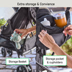 Ingenuity 3D Mini Convenience Stroller – Lightweight Stroller with Compact Fold, Multi-Position Recline, Canopy with Pop Out Sun Visor and More – Umbrella Stroller for Travel, Pink